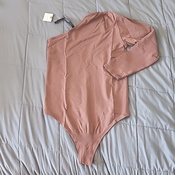 NWT Anthropologie Seamless 1 shoulder bodysuit thong size L / XL in Brown - Picture 5 of 8